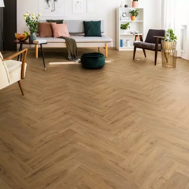Laminált padló vízálló Tölgy Inca Carpenter 8mm AC5 Herringbone K476,2