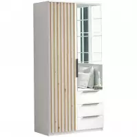 Szekrény Sorento 100 fehér+lamel craft arany