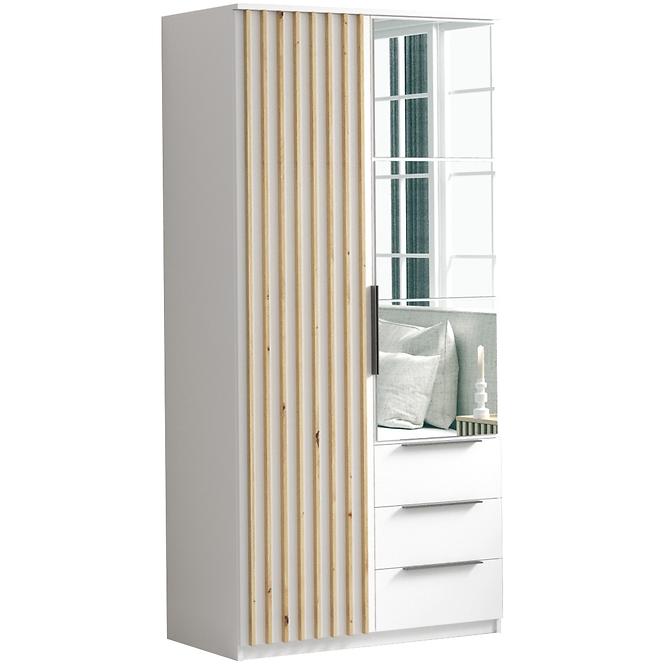 Szekrény Sorento 100 fehér+lamel craft arany