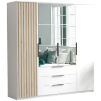 Szekrény Sorento 200 fehér+lamel craft arany