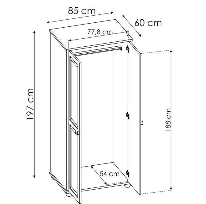 Szekrény Merkury SOS 85 cm fenyő,2