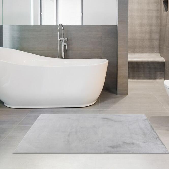 Fürdőszobai szőnyeg 50x90 cm világos szürke,4