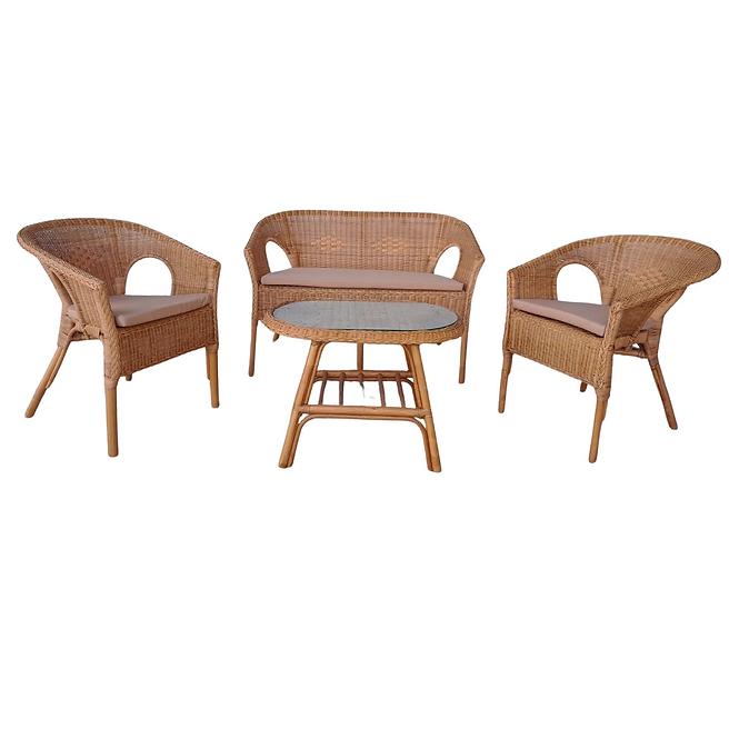 Természetes rattan szett Hamburg