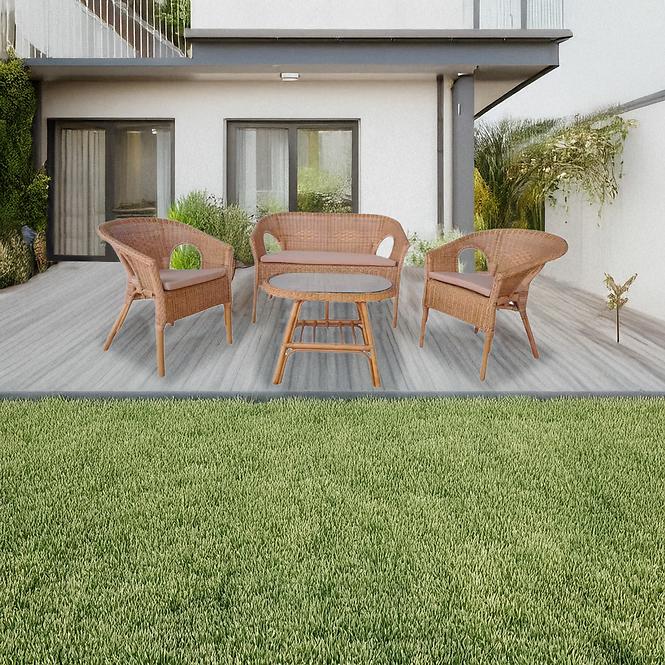 Természetes rattan szett Hamburg