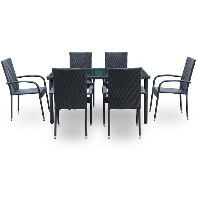 Kerti bútorkészlet New Haiti fekete,3