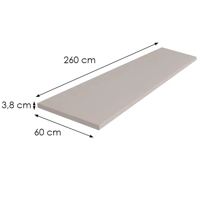 Konyhai munkalap 260cm/38mm Cashmere / U12168QR,2