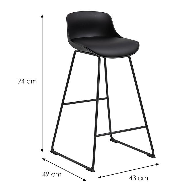 Bárszék black 2 db