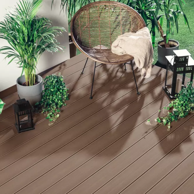 Kompozit teraszburkolat mercado optimum brąz 2200x140x20mm,2