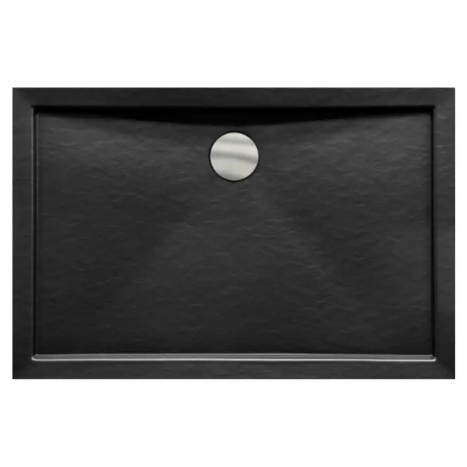 Zuhanytálca Alpina 100/80 stone effect fekete