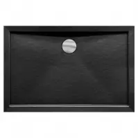 Zuhanytálca Alpina 120/90 stone effect fekete