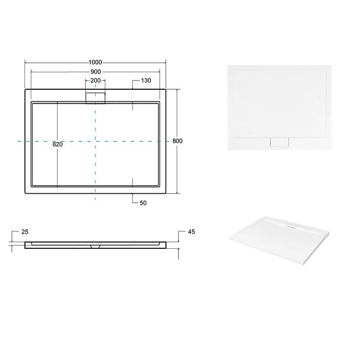 Zuhanytálca Ultraslim Axim 100/80