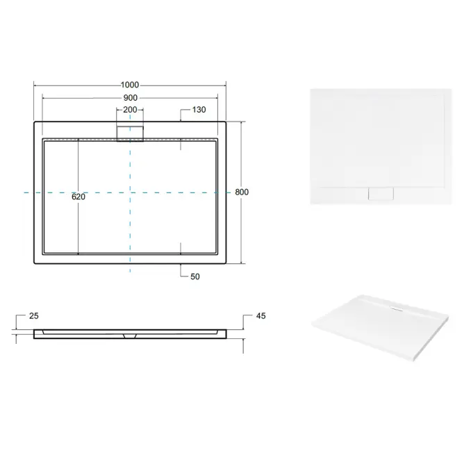 Zuhanytálca Ultraslim Axim 100/80,7