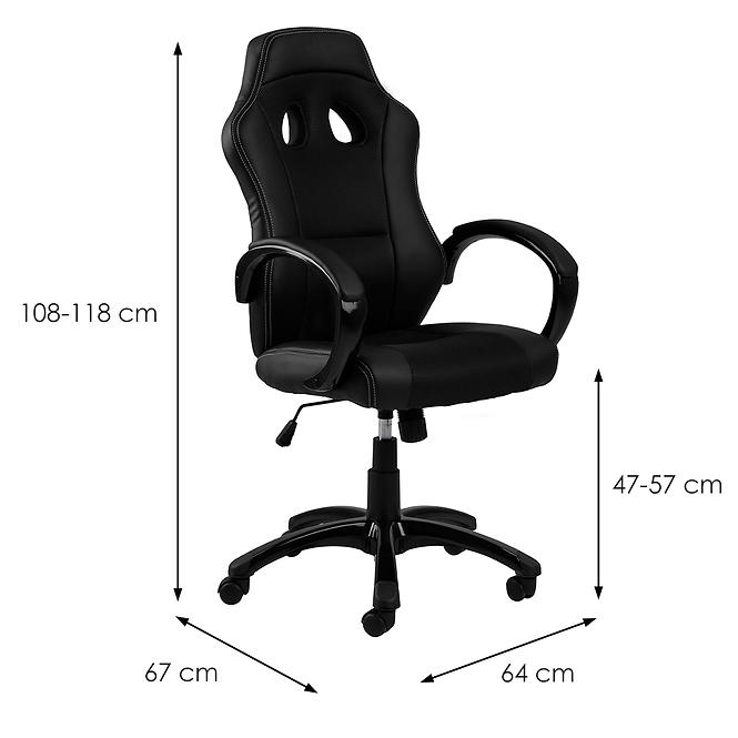 Irodai gaming szék black