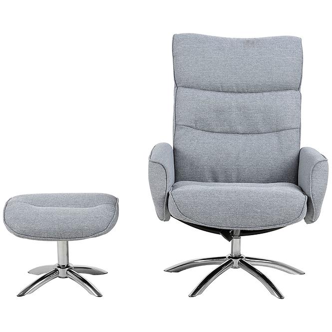 Fotel lábtartóval light grey