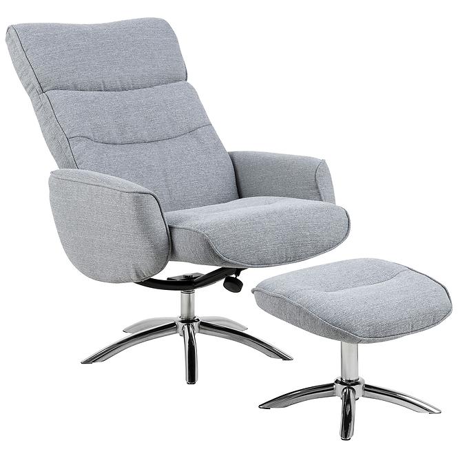 Fotel lábtartóval light grey
