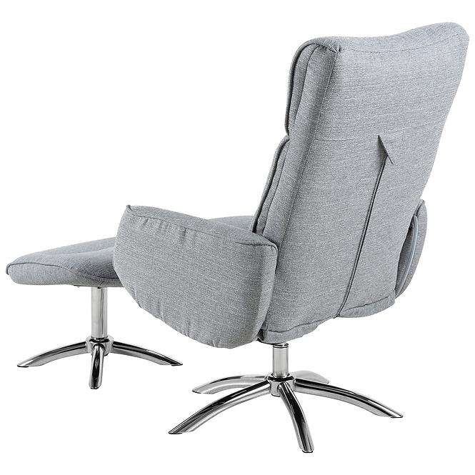 Fotel lábtartóval light grey