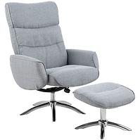 Fotel lábtartóval light grey