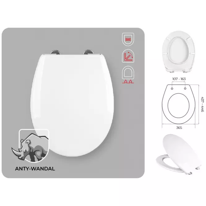 WC ülőke Ker-Flow antivandalizmus W-O,4