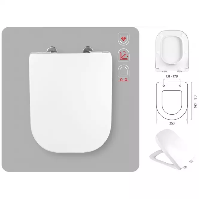 WC ülőke Soft Close Dflow Slim Gap,4