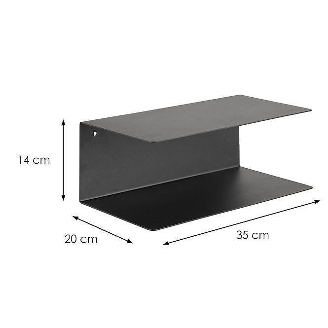 Falipolc matt black 2 db