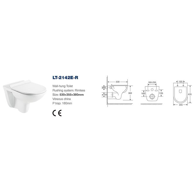 WC csésze Indiana Rimless lassú záródású ülőkével