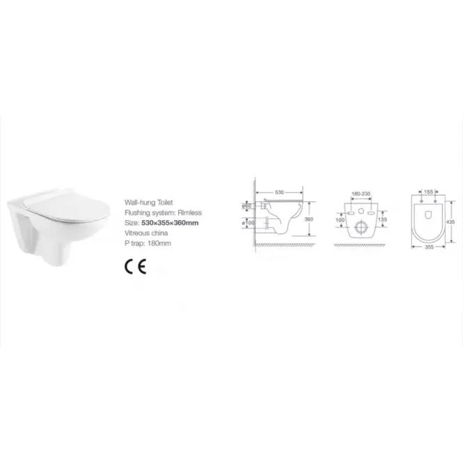 WC csésze Indiana Rimless lassú záródású ülőkével,2