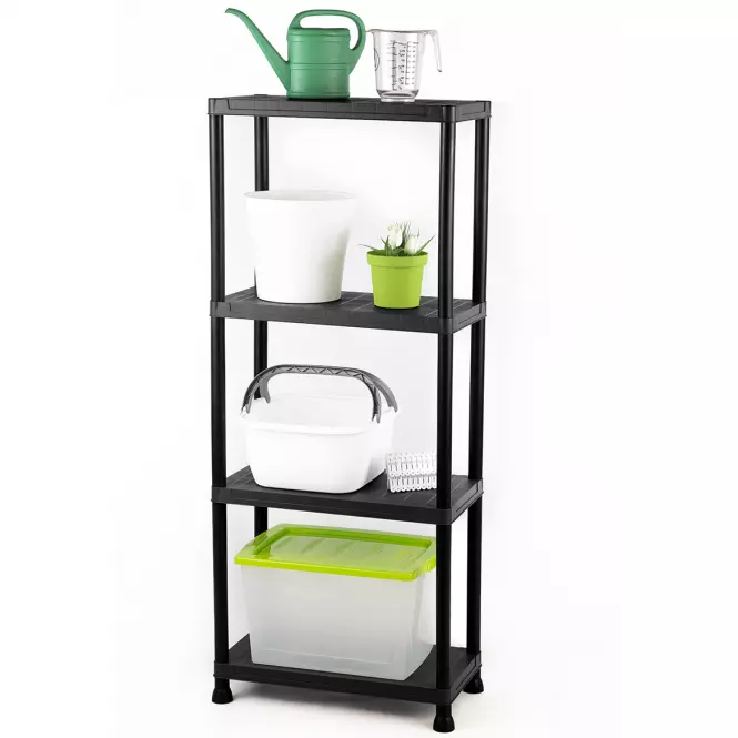 Polc Műanyag T60 60x30x138 cm fekete,2