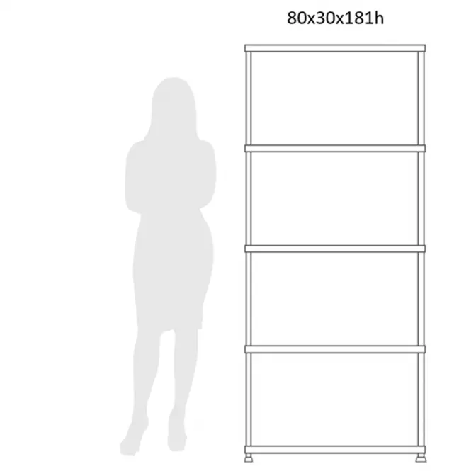 Polc Műanyag T80 80x30x181 cm fekete,3