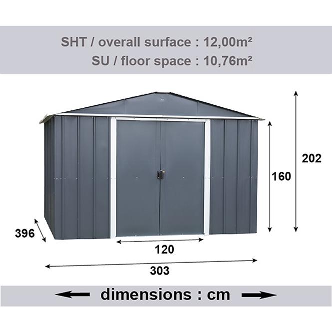 Fém kerti ház 1013AEYZ 303x396 cm antracit