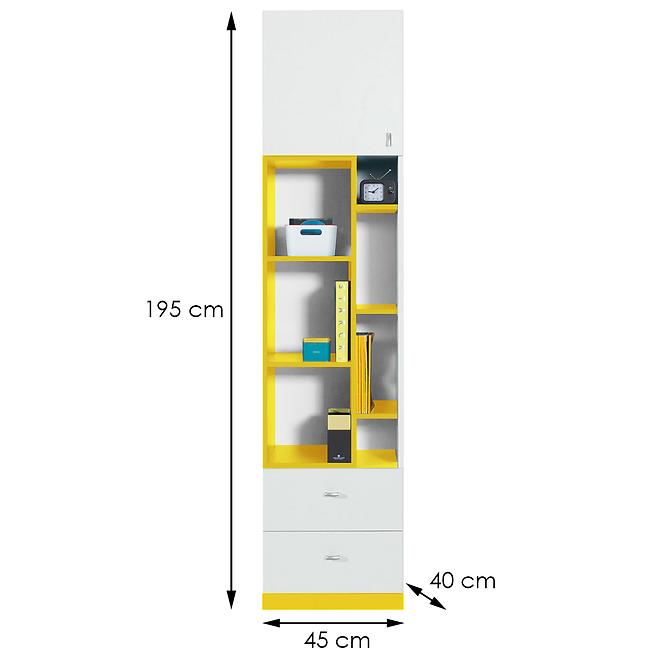 Regál Mobi MO-6 fehér lux/sárga