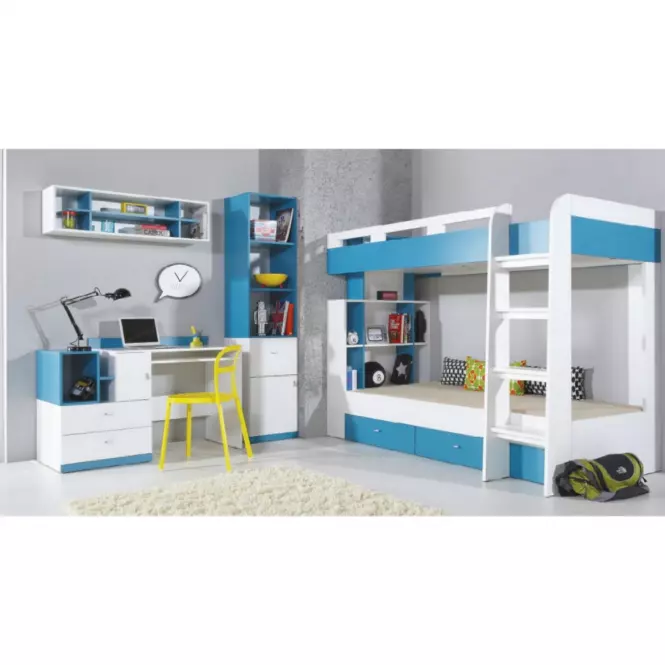 Polcrendszer Mobi MO-5 fehér/turkiz