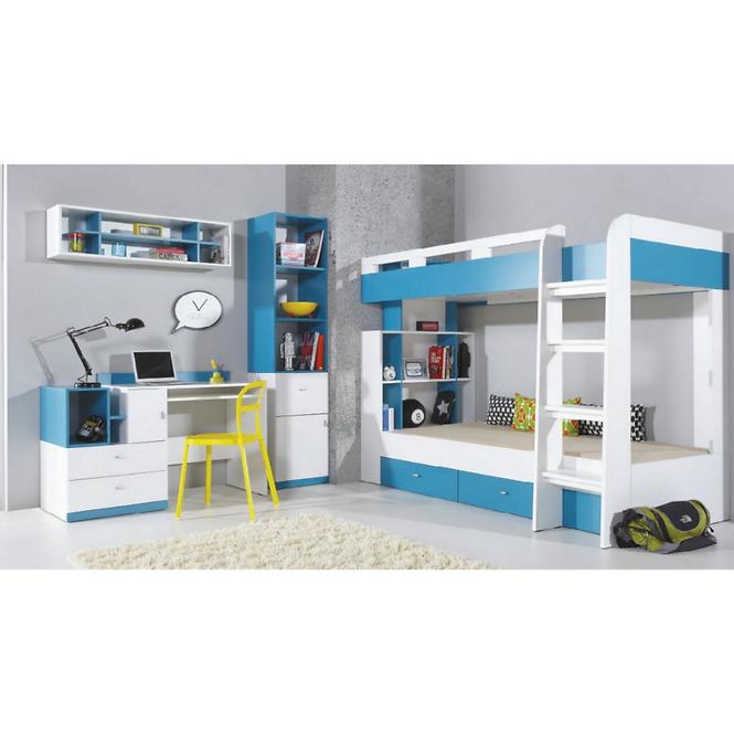 Polcrendszer Mobi MO-5 fehér/turkiz,5