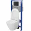 Wc készlet City Oval B989 gomb fekete matt kör pneumatikus,2