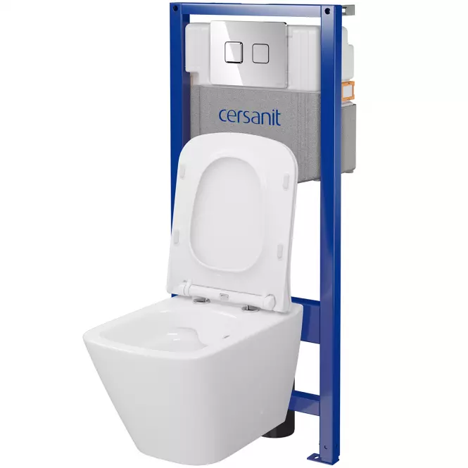 Wc készlet City Square B976 gomb króm négyzet pneumatikus
