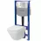 Wc készlet Larga SQ B954 gomb króm négyzet