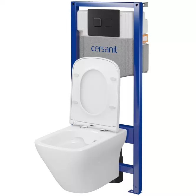 Wc készlet Larga SQ B955 gomb fekete matt négyzet