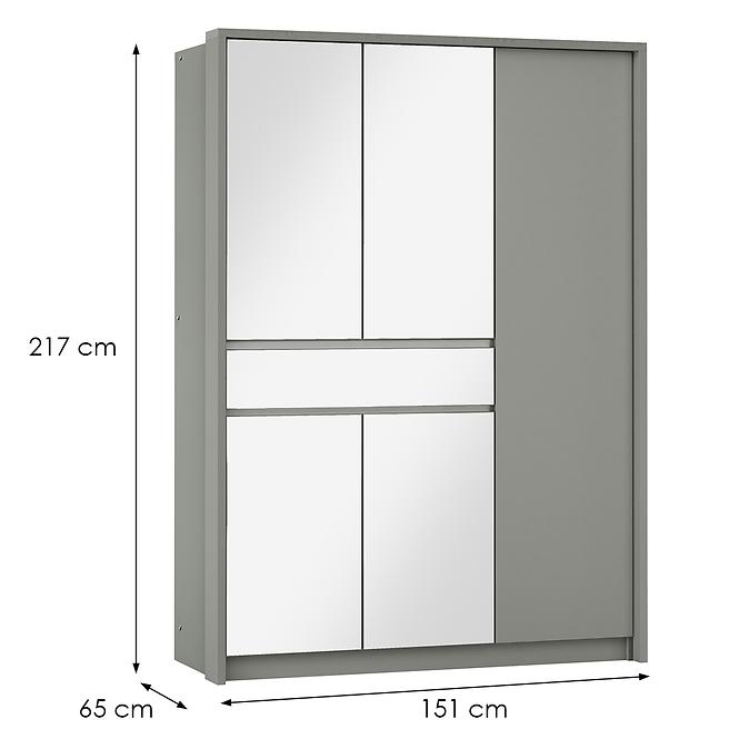 Szekrény Split 157 platinum/tükör