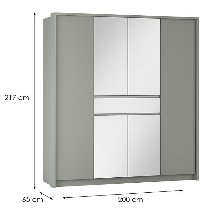 Szekrény Split 200 platinum/tükör