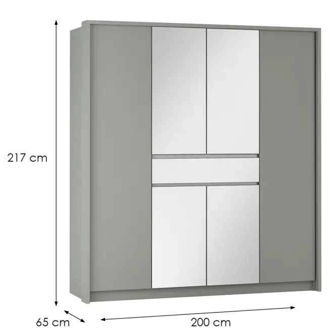 Szekrény Split 200 platinum/tükör,2