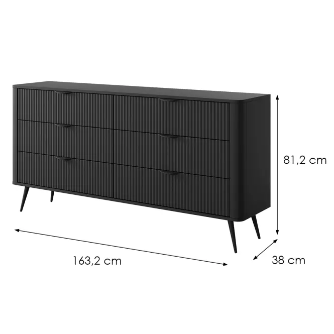 Komód Lante B 163 6S black