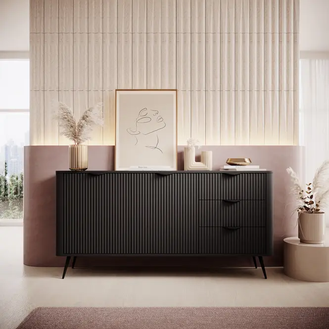 Komód Lante 163 2D3S black,6