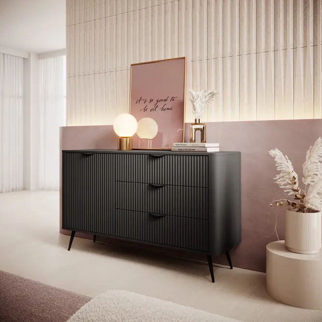 Komód Lante D 138 D3S black,6