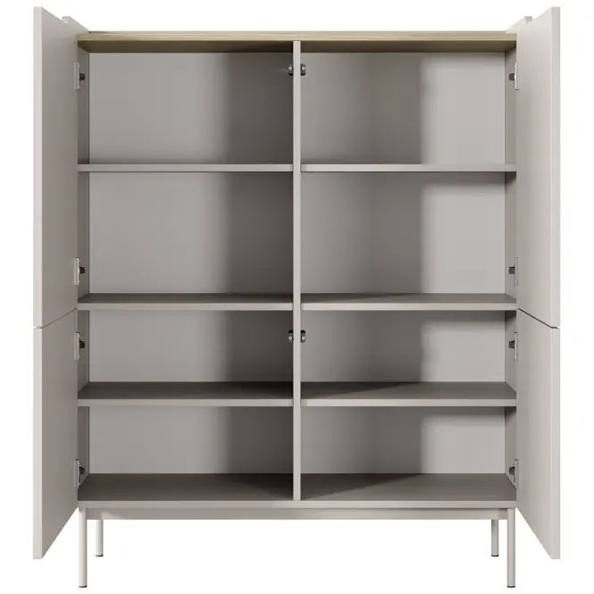 Komód Level A magas 103 4D beige/dub scandi,5