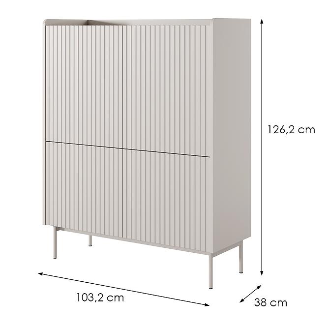 Komód Level A magas 103 4D beige/dub scandi