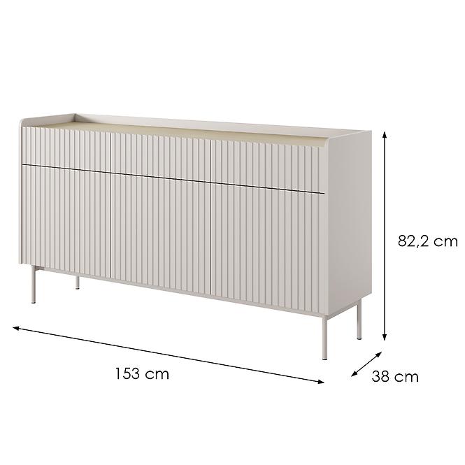 Komód Level B 153 3D3S beige/dub scandi