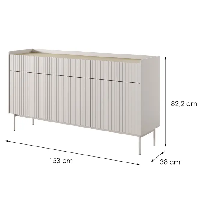 Komód Level B 153 3D3S beige/dub scandi,2