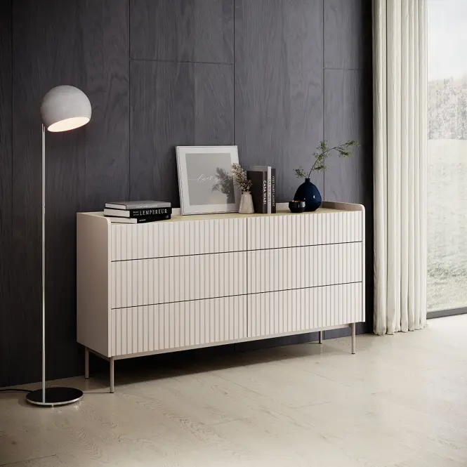 Komód Level C 153 6S beige/dub scandi,6