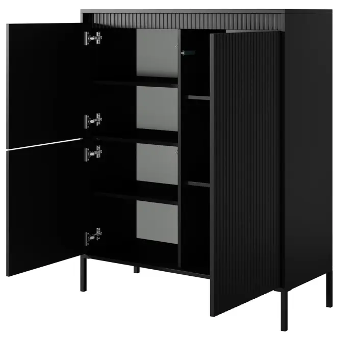 Komód Senso A magas 3D black,3