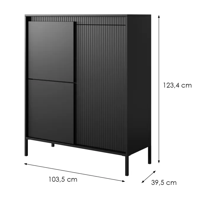 Komód Senso A magas 3D black,2