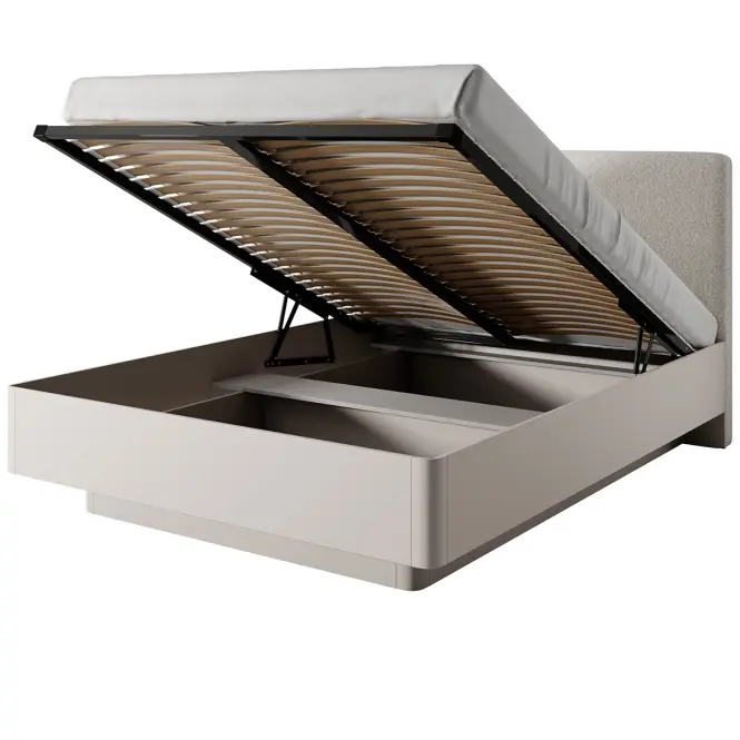 Ágy Lante I 160 kárpitozott fejtámlával beige,3